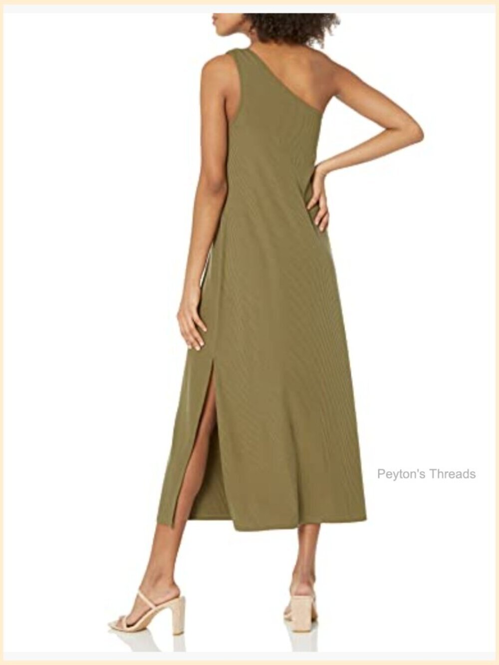 Loose-fit One-Shoulder Cutout Rib Knit Maxi Dress - Picture 2 of 6